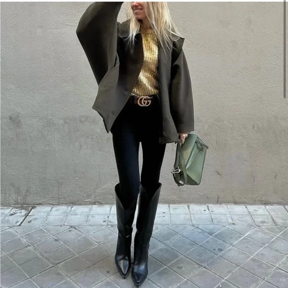 Zara Wool Blend Short Coat - Picture 4 of 16